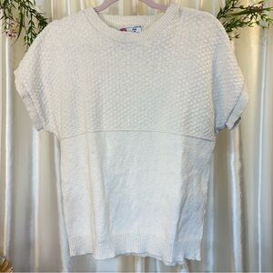Isle of Cotton White Textured Short Sleeve- XL